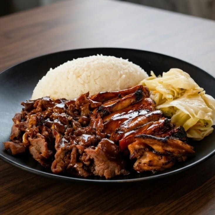 Chicken & Pork Teriyaki Combo.