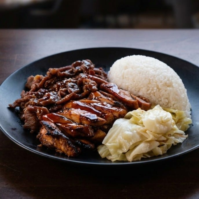 Chicken & Beef Teriyaki Combo.