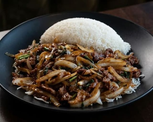 CHICKEN AND MONGOLIAN BEEF.