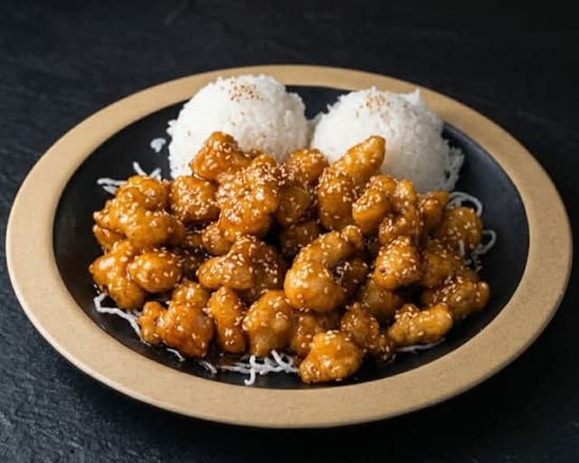 CHICKEN AND SESAME CHICKEN.